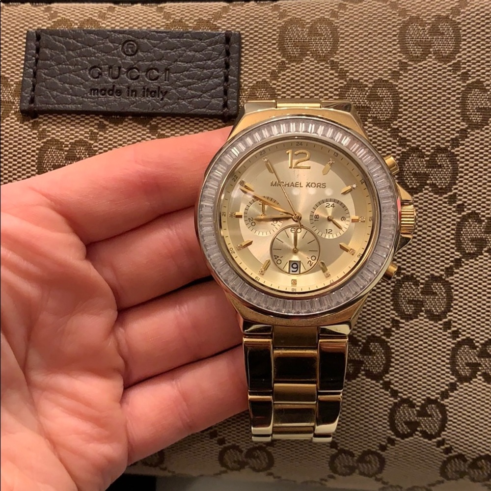 Michael Kors 'Dylan' Crystal Bezel Watch